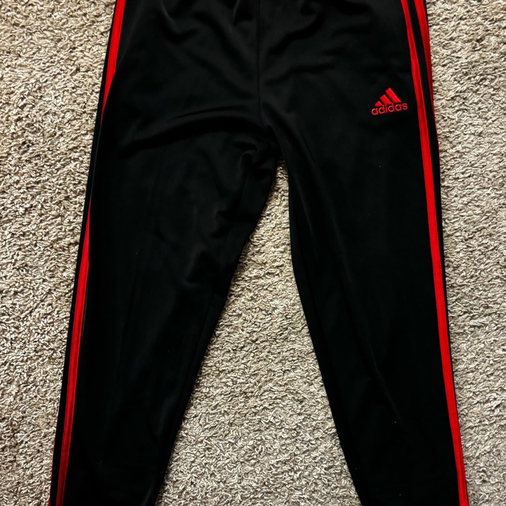 NWT Adidas Kids Black and Red Track Pants Boys 10/12 - Picture 5 of 10